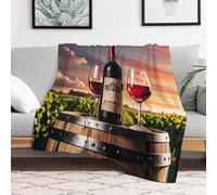 Custom Flannel Fleece Throw Blanket for Adults 30x40 Lightweight Wooden Wine Barrel Bedtime Blanket Soft Warm Blankets for Bed Couch Sofa Camping Picnic Wedding Gift Winter Home Decoration