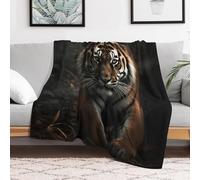 Custom Flannel Fleece Throw Blanket for Adults 40x50 Lightweight A Tiger Bedtime Blanket Soft Warm Blankets for Bed Couch Sofa Camping Picnic Wedding Gift Winter Home Decoration
