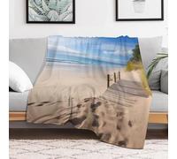 Custom Flannel Fleece Throw Blanket for Adults 40x50 Lightweight Beach Scenery Bedtime Blanket Soft Warm Blankets for Bed Couch Sofa Camping Picnic Wedding Gift Winter Home Decoration