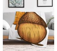 Custom Flannel Fleece Throw Blanket for Adults 40x50 Lightweight Cartoon Acorn Bedtime Blanket Soft Warm Blankets for Bed Couch Sofa Camping Picnic Wedding Gift Winter Home Decoration