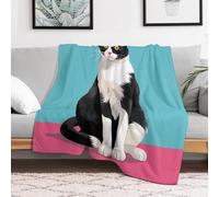 Custom Flannel Fleece Throw Blanket for Adults 40x50 Lightweight Cat Sit Down Bedtime Blanket Soft Warm Blankets for Bed Couch Sofa Camping Picnic Wedding Gift Winter Home Decoration