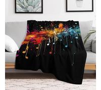 Custom Flannel Fleece Throw Blanket for Adults 40x50 Lightweight Colorful Musical Notes Bedtime Blanket Soft Warm Blankets for Bed Couch Sofa Camping Picnic Wedding Gift Winter Home Deco