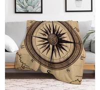 Custom Flannel Fleece Throw Blanket for Adults 40x50 Lightweight Compass Wind Road Map Bedtime Blanket Soft Warm Blankets for Bed Couch Sofa Camping Picnic Wedding Gift Winter Home Decor