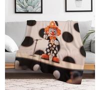 Custom Flannel Fleece Throw Blanket for Adults 40x50 Lightweight Dotted Clown Bedtime Blanket Soft Warm Blankets for Bed Couch Sofa Camping Picnic Wedding Gift Winter Home Decor