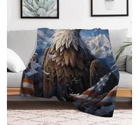 Custom Flannel Fleece Throw Blanket for Adults 40x50 Lightweight Eagle Bedtime Blanket Soft Warm Blankets for Bed Couch Sofa Camping Picnic Wedding Gift Winter Home Decoration