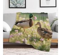 Custom Flannel Fleece Throw Blanket for Adults 40x50 Lightweight Funny Ducks Bedtime Blanket Soft Warm Blankets for Bed Couch Sofa Camping Picnic Wedding Gift Winter Home Decoration