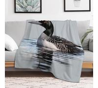 Custom Flannel Fleece Throw Blanket for Adults 40x50 Lightweight Loon Nature Bird Bedtime Blanket Soft Warm Blankets for Bed Couch Sofa Camping Picnic Wedding Gift Winter Home Decoration