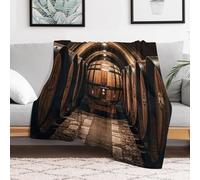 Custom Flannel Fleece Throw Blanket for Adults 40x50 Lightweight Oak Barrels for Storing Wine Bedtime Blanket Soft Warm Blankets for Bed Couch Sofa Camping Picnic Wedding Gift Winter HOM