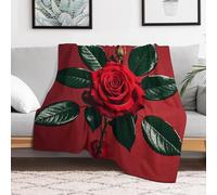 Custom Flannel Fleece Throw Blanket for Adults 40x50 Lightweight Red Mirror Rose Bedtime Blanket Soft Warm Blankets for Bed Couch Sofa Camping Picnic Wedding Gift Winter Home Decoration