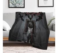 Custom Flannel Fleece Throw Blanket for Adults 40x50 Lightweight Skull Theme Cat Bedtime Blanket Soft Warm Blankets for Bed Couch Sofa Camping Picnic Wedding Gift Winter Home Decoration