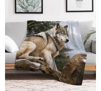 Custom Flannel Fleece Throw Blanket for Adults 40x50 Lightweight Snow Mountain Wild Wolf Bedtime Blanket Soft Warm Blankets for Bed Couch Sofa Camping Picnic Wedding Gift Winter Home Dec