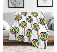 Custom Flannel Fleece Throw Blanket for Adults 50x60 Lightweight Lollipop Bedtime Blanket Soft Warm Blankets for Bed Couch Sofa Camping Picnic Wedding Gift Winter Home Decoration