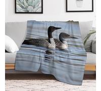 Custom Flannel Fleece Throw Blanket for Adults 50x60 Lightweight Loon Birds Bedtime Blanket Soft Warm Blankets for Bed Couch Sofa Camping Picnic Wedding Gift Winter Home Decoration