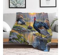 Custom Flannel Fleece Throw Blanket for Adults 50x60 Lightweight Turkey Meeting Bedtime Blanket Soft Warm Blankets for Bed Couch Sofa Camping Picnic Wedding Gift Winter Home Decoration
