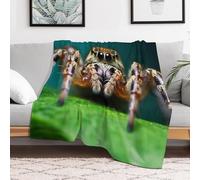 Custom Flannel Fleece Throw Blanket for Adults 50x60 Lightweight Wildlife Spider Bedtime Blanket Soft Warm Blankets for Bed Couch Sofa Camping Picnic Wedding Gift Winter Home Decoration