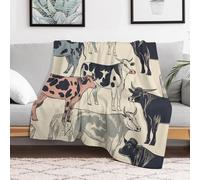 Custom Flannel Fleece Throw Blanket for Adults 60x80 Lightweight Black White Milk Cow Bedtime Blanket Soft Warm Blankets for Bed Couch Sofa Camping Picnic Wedding Gift Winter Home Decorat