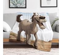 Custom Flannel Fleece Throw Blanket for Adults 60x80 Lightweight Cartoon Donkey Bedtime Blanket Soft Warm Blankets for Bed Couch Sofa Camping Picnic Wedding Gift Winter Home Decoration