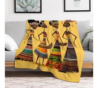 Custom Flannel Fleece Throw Blanket for Adults 60x80 Lightweight Creative African Culture Bedtime Blanket Soft Warm Blankets for Bed Couch Sofa Camping Picnic Wedding Gift Winter Home Dec