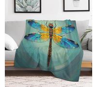 Custom Flannel Fleece Throw Blanket for Adults 60x80 Lightweight Galaxy Animal Dragonfly Bedtime Blanket Soft Warm Blankets for Bed Couch Sofa Camping Picnic Wedding Gift Winter Home Deco