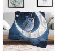Custom Flannel Fleece Throw Blanket for Adults 60x80 Lightweight Magic - Hat Owl Bedtime Blanket Soft Warm Blankets for Bed Couch Sofa Camping Picnic Wedding Gift Winter Home Decoration