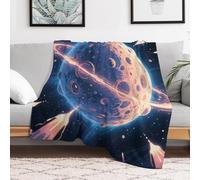 Custom Flannel Fleece Throw Blanket for Adults 60x80 Lightweight Mysterious Planet Bedtime Blanket Soft Warm Blankets for Bed Couch Sofa Camping Picnic Wedding Gift Winter Home Decoration
