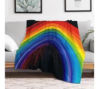 Custom Flannel Fleece Throw Blanket for Adults 60x80 Lightweight Rainbow Bedtime Blanket Soft Warm Blankets for Bed Couch Sofa Camping Picnic Wedding Gift Winter Home Decoration