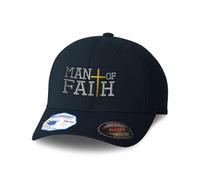 Custom Flexfit Cap for Men & Women Embroidered Man of Faith God Jesus Christian Flexfit Hats Baseball Caps, Dark Navy Design Only, L-XL