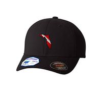 Custom Flexfit Hats for Men & Women FL State Scuba Dive Flag Map Embroidery, Black Design Only, L-XL