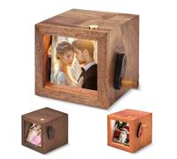 Custom Flip Photo Box - Personalized Hand-Crank Photo Flip Book Frame with LED Light, Animated Flipbook Album & Memory Box | Unique Christmas & Birthday Gifts for Couples & Family