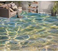 Custom Floor Waterproof Stereo Stickers 3D Water Pattern,200 * 140cm Self Adhesive Floor Mural Wallpaper 3D Floor Tile Stickers Bathroom Kitchen