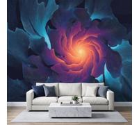 Custom Floral Mural Wallpaper, Modern 3D Effect Backdrop Wall Art Murals, Non-Woven 3D Abstract Spiral Swirl Mural, Wallpaper Photo for Living Room Home Decoration 400 x 280 cm