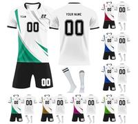 Custom Football Jersey Adult/Kids Football Jerseys Personalised Name/Number/Team/Logo Football Uniform Active Athletic Suit Soccer Socks T-Shirts Pants Kits Tracksuits A01 Mint Green