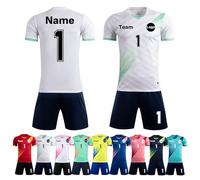 Custom Football Jersey for Adult Kids Men Women Youths Personalised Football Uniform Shirt and Shorts with Name Logo Team Number White Green