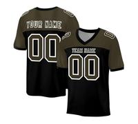 Custom Football Jersey Mens Oversized T-Shirt American Football Style Top Jersey 101% Polyester Team Shirt, Breathable Sports T-Shirts Moisture Wicking with Anti-Odour Technology Active Athletic Tops