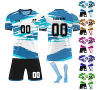 Custom Football Jersey,Personalized Football Jerseys Short Set with Team Name/Number/Logo,Football Jersey for Men Children's (Style 22)