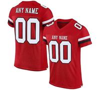 Custom Football Jersey Personalized Stitched/Printed Team Name & Number Sports Uniform for Men Women Youth, Red,white, One Size