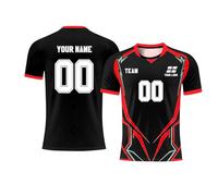 Custom Football Jersey Personalized with Name & Number - Breathable 100% Polyester Soccer Shirt for Men/Women/Youth Teams (16-XXXL Size Guide)