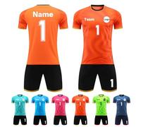 Custom Football Kit for Adults Kids Men Women Personalised Football Jersey Shirt & Shorts with Name Number Logo Team Neon Orange