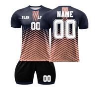 Custom Football Kit for Kids & Adults, Personalised Football Jersey Shorts Set with Your Name & Number, Moisture Wicking Anti-Odor Fabric, Father Son Matching Soccer Gifts Saffron