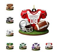 Custom Football Ornaments Featuring Authentic Shoulder Pads and Helmet Design, Christmas Hanging Decor for Boys, Girls, and American Football Fans, Enhancing Your Tree with Team Spirit and Cheer
