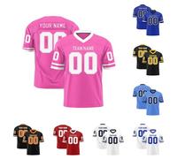 Custom Football Replica Team Jersey Printed Mesh with Team Name Number Rugby Team Uniform for Men Youth Women Kids
