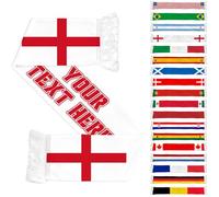 Custom Football Scarf for World Cup 2026, Personalised Scarf with Flag and Your Text Name, Football Supporters Gear Scarf, Football Gifts for Boys Men Women, Personalised Gifts for Fans, 55Inch
