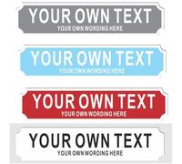 Custom Football Street Sign Plaque - Personalised MDF Wood or Acrylic Sign for Dads, Lads, Garage, Den, Man Cave, Bedroom Decor - OWN TEXT Coloured Signs (MDF Wood, Small: 290mm x 63mm)