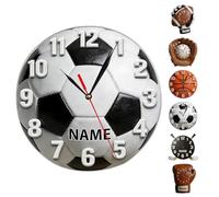 Custom Football Wall Clock with Name, Personalized Football Wall Clock, Custom Sport Themed Decor for Bedroom Game Room Office, Gift for Son Daughter Athlete Boyfriend Dad Coach Birthday Graduation