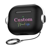 Custom for Airpods 3rd Gen 2025 New Case with Secure Lock & Keychain, Customzied Music Headset Earphone Protective Cover for Airpods All Series(USB-C/Lightning Cable),Black/White
