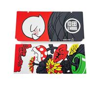 Custom for New3DS Extra Faceplate Replacement Cover Plate Boo-Boo & Chomper, for New 3DS Small Handheld Game Console, DIY Colorful Top & Bottom Outer Shells Fu Edition Coverplate 2 PCS Set