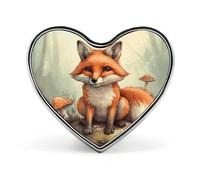 Custom Fox in The Woods Lapel Pin Aluminum Alloy Button Badge Personalized Heart Exquisite Brooch Classic Mini Pin for Backpacks Hat Suit Jacket Decoration