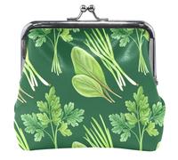 Custom Fresh Green Herbs Parsley Vegetable Women's Coin Purses & Pouches Buckle Kiss Lock Small Change Purse for Girls, Fresh Green Herbs Parsley Vegetable, Classic