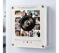Custom Fridge Magnet Music Player with Photo, Vintage Vinyl Record Refrigerator Magnets for Home Decoration, NFC Tap to Play Song, Gifts for Him Her on Christmas Anniversary