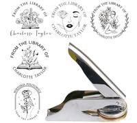 Custom Froral Embosser,from The Library of Design Book Stamp, Personalised Library Design with Name,Initials,Logo. Gift for Couple,Reader,Collectors, Wedding Inivaiton & Napkin